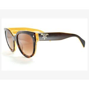 PRADA Spr 17O Fal-1z1 Havana Brown Squared Sunglasses W/ Brown Gradient